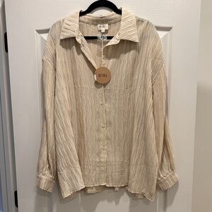BiBi Beige Casual Button Down Shirt